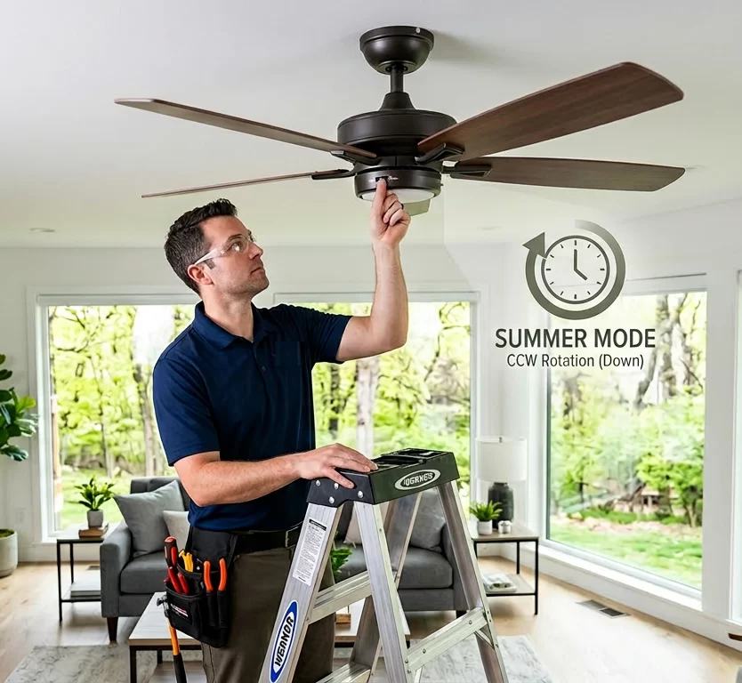 ceiling-fan-spring-checklist ceiling fan turn rotation down